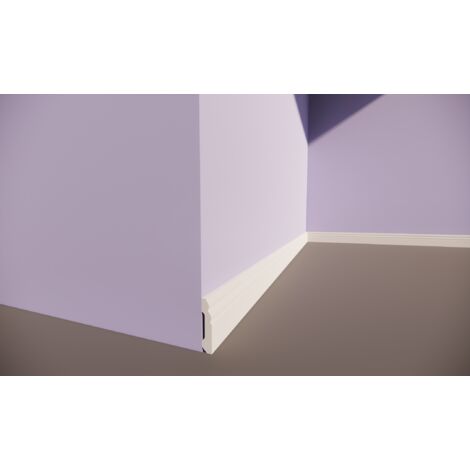 PROVISTON Sockelleiste Berliner Profil 16 x 80 x 2000 mm Elegante Hamburger Leiste Hochwertige Fußleiste Kunststoff Weiß Wasserfest, Robust und Langlebig