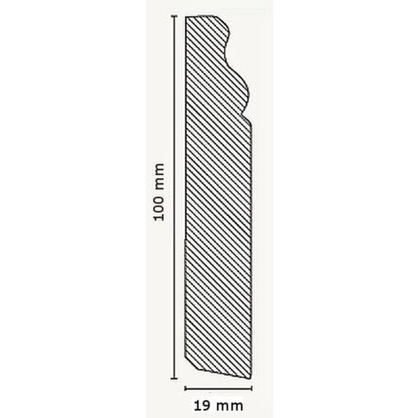 PROVISTON Sockelleiste Berliner Profil 19 x 100 x 2500 mm Massivholz Fußleiste Weiß