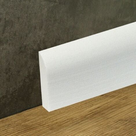 PROVISTON  Sockelleiste  Kunststoff  Hartschaum PVC  10 x 44 x 2400 mm  Weiß  Fußleiste  Flexibel Weichsockelleiste