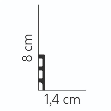 PROVISTON  Sockelleiste  Kunststoff  Polystyrol  14 x 80 x 2000 mm  Weiß  Fußleiste  mit Kabelkanal  Bodenleiste