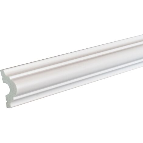 PROVISTON Stuckleiste Kunststoff Weiß - 18 x 38 x 2000 mm Moderne Leiste für die Decke
