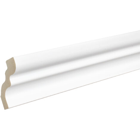 PROVISTON Stuckleiste Kunststoff Weiß - 42 x 49 x 2000 mm Moderne Leiste für die Decke