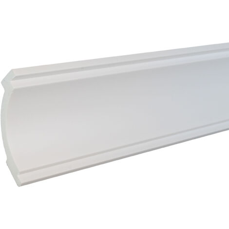 PROVISTON Stuckleiste Kunststoff Weiß - 60 x 80 x 2000 mm Moderne Leiste für die Decke