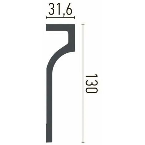PROVISTON  Stuckleiste  Polyurethan  130 x 31.6 x 2000 mm  Weiß  Deckenleiste