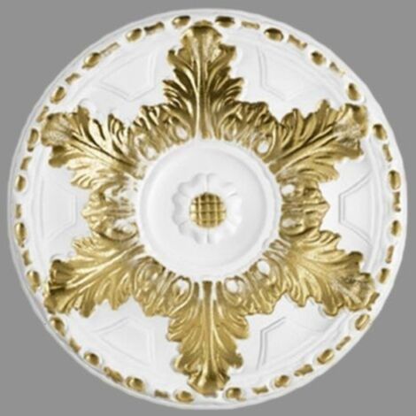 PROVISTON  Stuckrosette  Polystyrol  Durchmesser 400 mm  Weiß Gold  Deckenrosette
