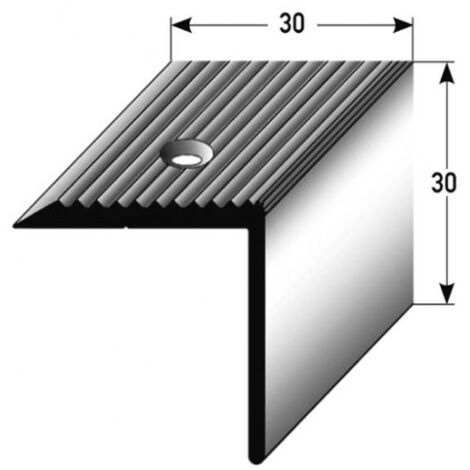 PROVISTON  Treppenkante  Aluminium  Dunkelgrau  Breite 30 mm  Höhe 30 mm  Länge 1000 mm  Gebohrt  Treppenkantenprofil  Treppenwinkel  Winkelprofil  Kombiwinkel  1 Stück