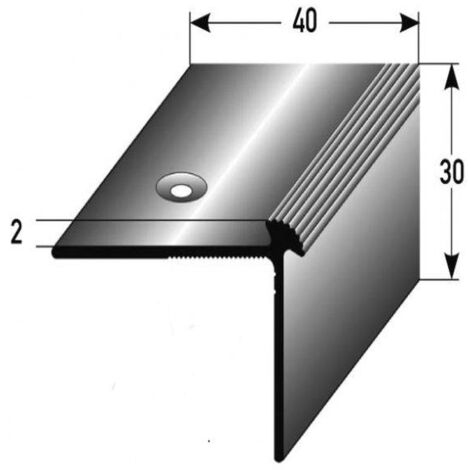PROVISTON  Treppenkante  Aluminium eloxiert  Goldfarbig  Breite 40 mm  Höhe 30 mm  Länge 1000 mm  Gebohrt  Treppenkantenprofil  Treppenwinkel  Winkelprofil  Kombiwinkel  1 Stück