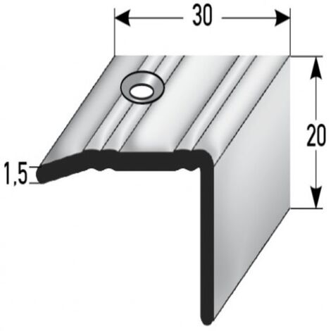 PROVISTON  Treppenkante  Edelstahl  Edelstahloptik  Breite 30 mm  Höhe 20 mm  Länge 1000 mm  Gebohrt  Treppenkantenprofil  Treppenwinkel  Winkelprofil  Kombiwinkel  1 Stück