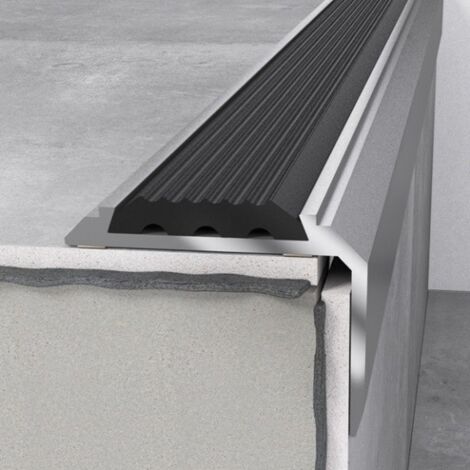 PROVISTON Treppenkantenprofil 46 x 30 x 1200 mm Aluminium Winkelprofil Silber
