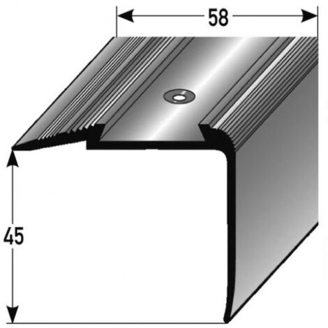 PROVISTON Treppenkantenprofil 58 x 45 x 1000 mm Aluminium eloxiert Winkelprofil Silber