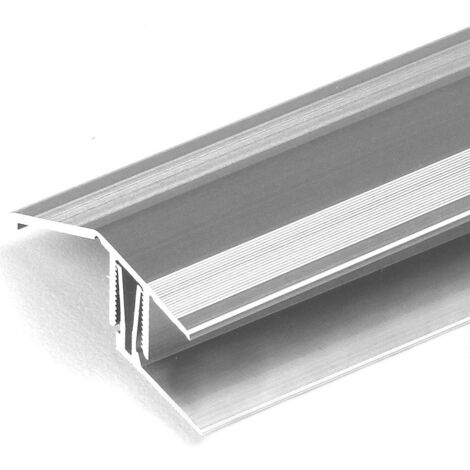 PROVISTON  Übergangs- & Ausgleichsprofil  Aluminium  50.5 x 24 x 1000 mm  Silber  Bodenprofil  Metallprofil  Übergangsschiene