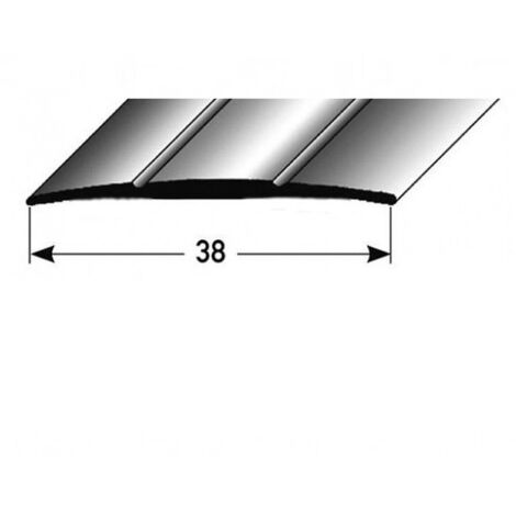 PROVISTON Übergangsprofil 1.8 x 38 x 1000 mm Übergangsschiene Übergangsleiste Bodenprofil Abdeckleiste Aluminium eloxiert Bronze Hell Selbstklebend