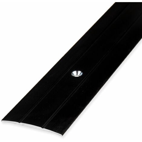 PROVISTON Übergangsprofil 1.8 x 38 x 2700 mm Übergangsschiene Übergangsleiste Bodenprofil Abdeckleiste Aluminium eloxiert Schwarz Gebohrt