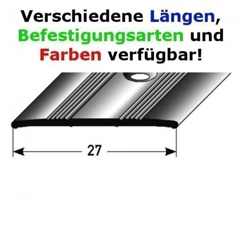 PROVISTON Übergangsprofil 27 x 1.7 x 900 mm Aluminium eloxiert Übergangsschiene Silber Bodenprofil