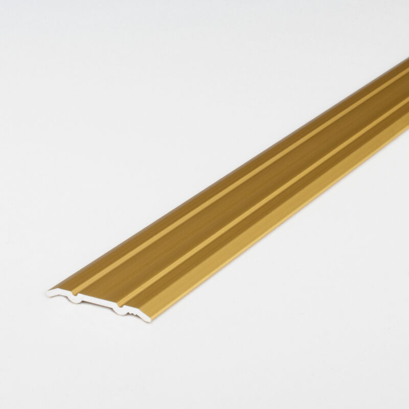 Übergangsprofil | Aluminium eloxiert | Goldfarbig | Breite 24.5 mm | Höhe 1.25 mm | Länge 1000 mm | Gebohrt | Übergangsschiene | Übergangsleiste |
