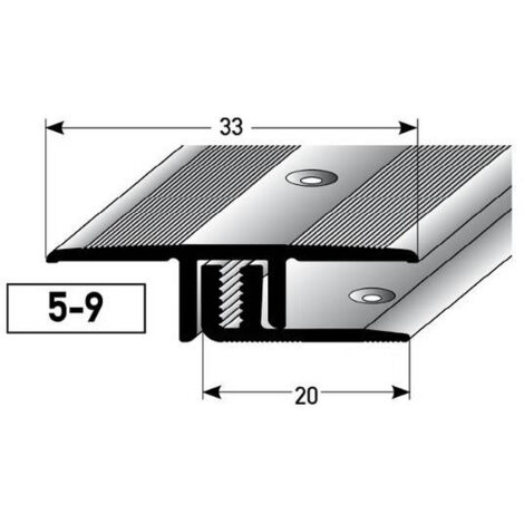 PROVISTON  Übergangsprofil  Aluminium eloxiert  Bronze Hell  Breite 33 mm  Höhe 5 - 9 mm  Länge 1000 mm  Gebohrt  Übergangsschiene  Übergangsleiste  Bodenprofil  Abdeckleiste  1 Stück