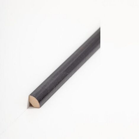 PROVISTON Viertelstableiste 29/14 Massivholz 14 x 14 x 2000 mm Schwarz Fußleiste Sockelleiste 10 Meter