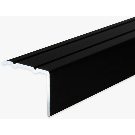 PROVISTON Winkelprofil Aluminium eloxiert Schwarz Breite 24.5 mm Höhe 18 mm Länge 1000 mm Selbstklebend Treppenkantenprofil Treppenwinkel Treppenkante Kombiwinkel 1 Stück