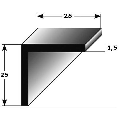 PROVISTON  Winkelprofil  Aluminium  Silber eloxiert  Breite 40 mm  Höhe 25 mm  Länge 1000 mm  Ungebohrt  Treppenkantenprofil  Treppenwinkel  Treppenkante  Kombiwinkel  1 Stück