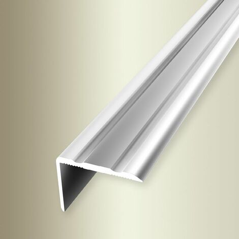 PROVISTON Winkelprofil Breite: 24.5 mm Höhe: 0 - 17 mm Länge: 900 mm  Aluminium eloxiert Gerillt Einfach Biegbar Silber Selbstklebend