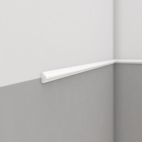 PROVISTON Zierleiste 18 x 40 x 2000 mm Wandleiste Polystyrol Weiß Wanddekoration