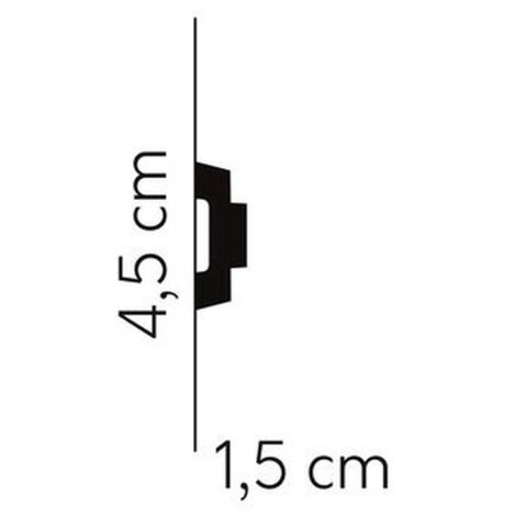 PROVISTON  Zierleiste  Polystyrol  15 x 45 x 2000 mm  Weiß  Wandleiste  Wanddekoration