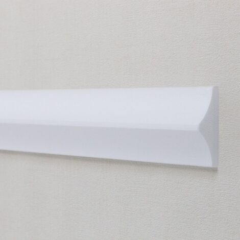 PROVISTON  Zierleiste  Polystyrol  20 x 60 x 2000 mm  Weiß  Wandleiste  Wanddekoration
