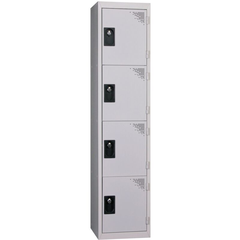 PROVOST - Vestiaire multicases monobloc 1 colonne - 4 cases en acier gris