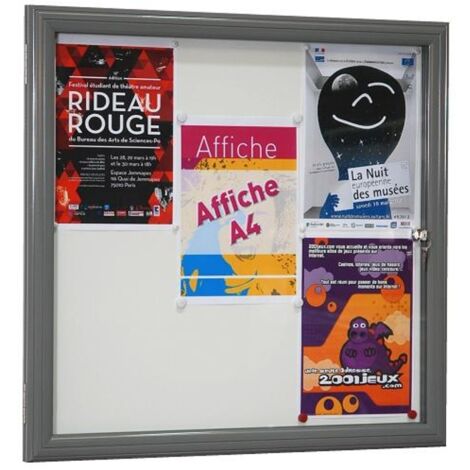 PROVOST - Vitrine d'extérieur Reverso en aluminium gris
