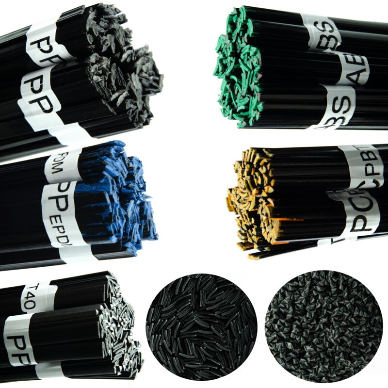 Prowelder Kit S Rosfix: Set completo di leganti per saldatura plastica (5 tipi 500g)