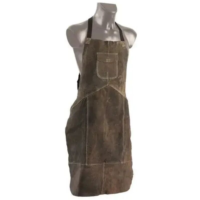 Tablier de soudeur en croute de cuir marron