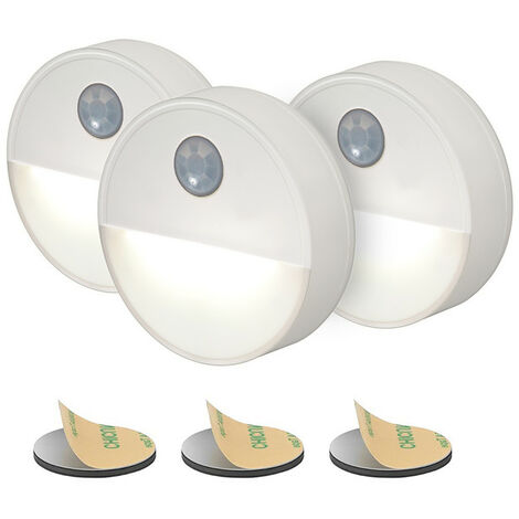 6 Luci Notturne A LED Con Sensore Di Movimento - Luce Calda Per Scale, Armadio, WC, Batteria 3AAA - 2