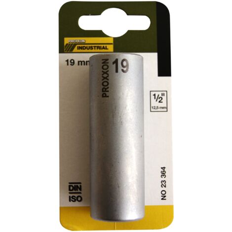 PROXXON 2223364 - Vaso largo hex 1/2" 19 mm, Nero