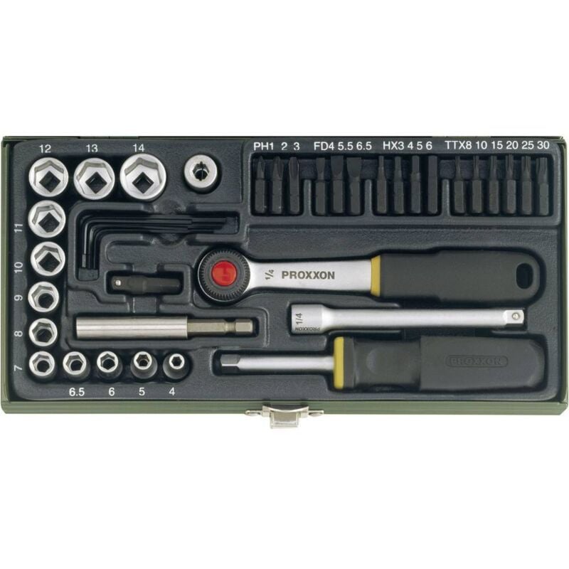 Industrial Jeu de douilles-embouts métrique 1/4 (6.3 mm) 39 pièces 23070 - Proxxon