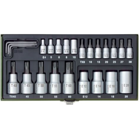 Proxxon 23102 Juego de llaves de vaso TORX acero