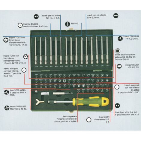 Proxxon 23107 kit 75 inserts spA ciaux en acier au chrome vanadium connexion 1/4 &quot