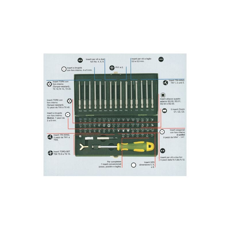 Proxxon - 23107 kit 75 inserts spA ciaux en acier au chrome vanadium connexion 1/4 "