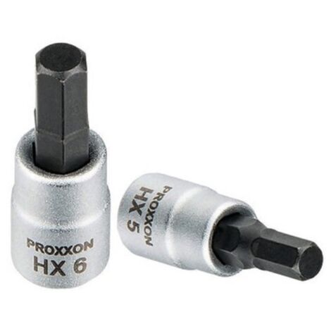PROXXON 23744 2223744-Vaso 1/4"+ Punta Allen 2,0 mm, Nero