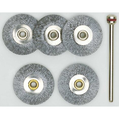 PROXXON 28952 5 BROSSES A DISQUE EN ACIER + TIGE POUR NETTOYAGE ENLAVEMENT DE ROUILLE