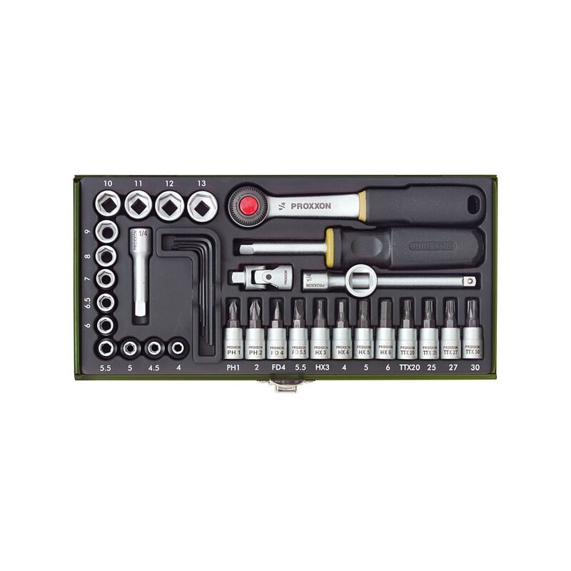 Image of PROXXON PROXXON-Feinmechaniker-Set 1/4" Vierkantantrieb 36tlg.