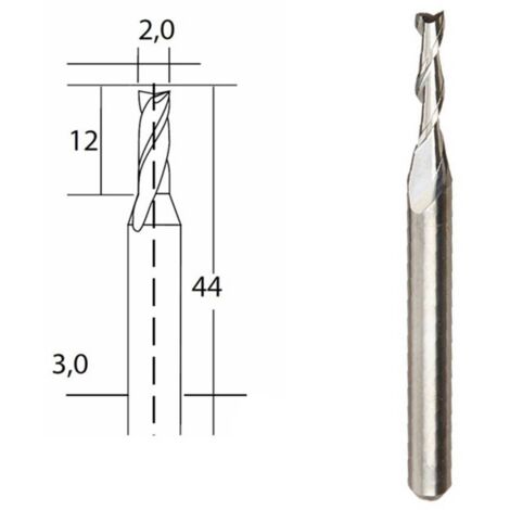 Proxxon – Fraise en métal renforcé Ø 2 mm – Pour fraisage de précision sur acier et métaux durs – Embouts forêt – Diamètre de l'axe Ø 3 mm