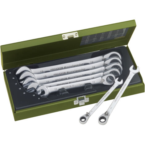 Proxxon Industrial 23124 MicroSpeeder Ring-Maulschlüssel-Satz 7teilig Schlüsselweite (Metrisch) 8 -
