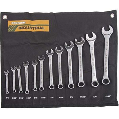 Proxxon Industrial 23816 SlimLine set di 12 chiavi miste argento