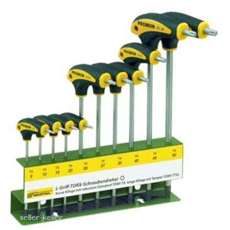 Proxxon Industrial BO L-hantag pour l'atelier Jeu de tournevis 10 pièces 6 pans intérieurs (TX), 6 pans BO