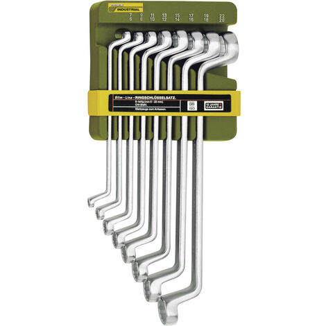 Proxxon Industrial SlimLine 23 810 Doppel-Ringschlüssel-Satz 8teilig 6 - 22 mm  DIN 838, DIN ISO 331