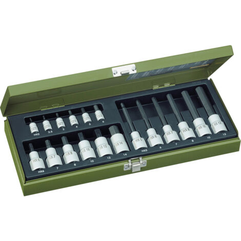 Proxxon Industrial Steckschlüssel-Bit-Einsatz-Set 1/4 (6.3 mm), 1/2 (12.5 mm) 18teilig 23 100