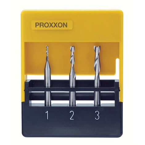 Proxxon – Ensemble de fraises en métal dur 3 unités – Pour plongée dans pièces non percées – Compatible avec acier, aluminium, verre, plastique