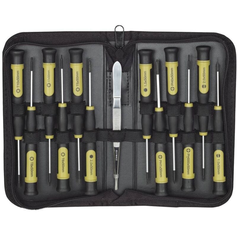 Jeu de tournevis Proxxon MICRO-DRIVER vis à fente, cruciforme Phillips, TORX® intérieur, 6 pans intérieurs