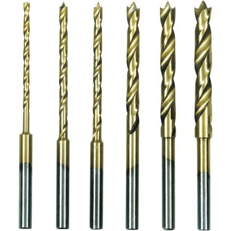 Proxxon Micromot 28 876 HSS Jeu de forets pour le métal 6 pièces 1.5 mm, 2 mm, 2.5 mm, 3 mm, 3.5 mm, 4 mm TiN tige cylindrique 1 set C58544