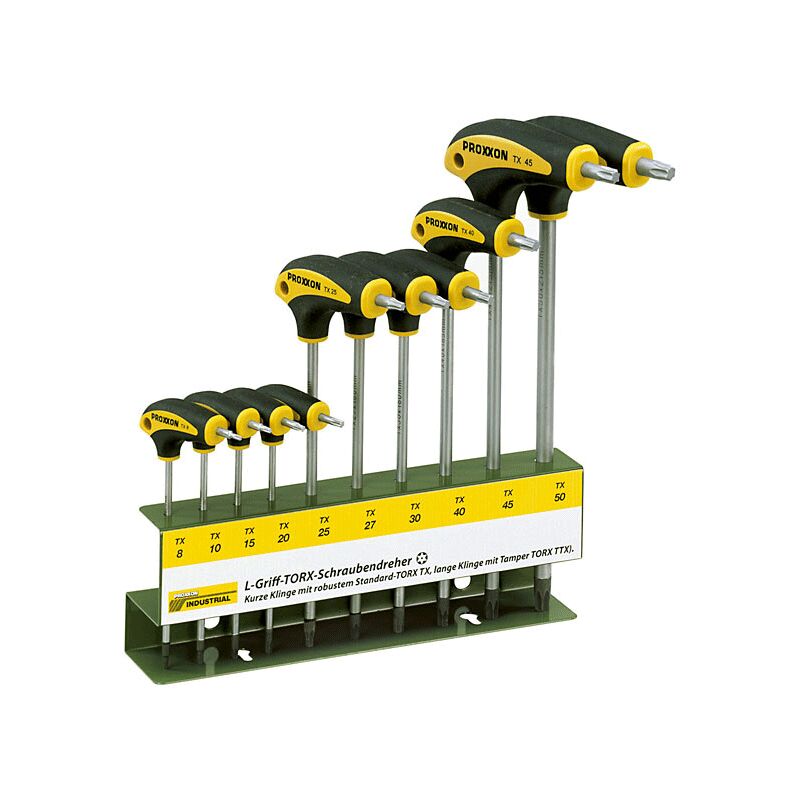 Proxxon - Set 10 chiavi tamper torx impugnatura a
